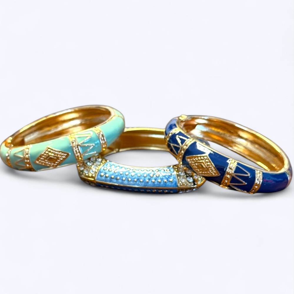 Gold Plated Multicolored Bangles -3pc